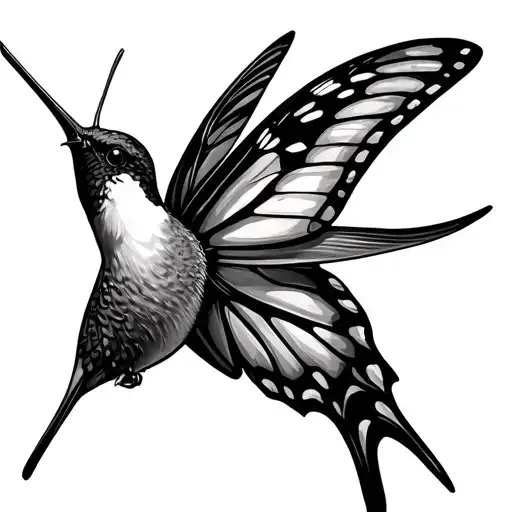 Hummingbird And Butterfly