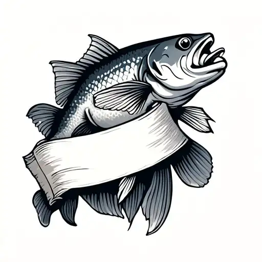 Fish Holding A Banner