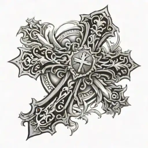 Catholic Cross Tattoo Design Inspired