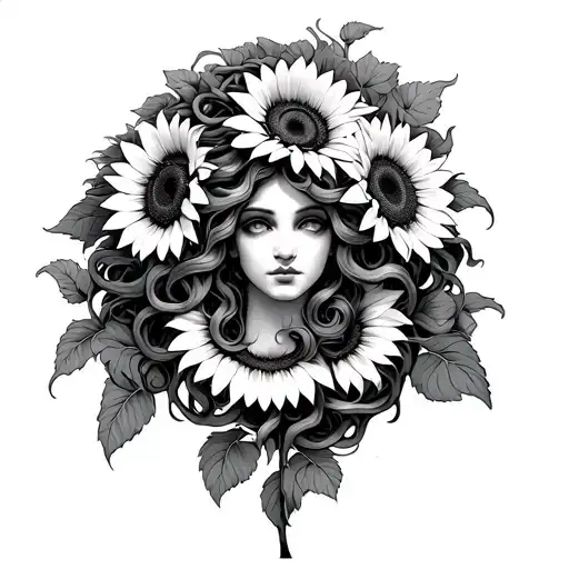 Medusa With Sunflowers