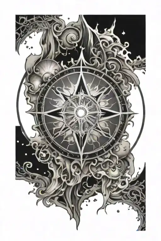 God Symbol In Alchemy Transmutation Circle Shape Surrounded
