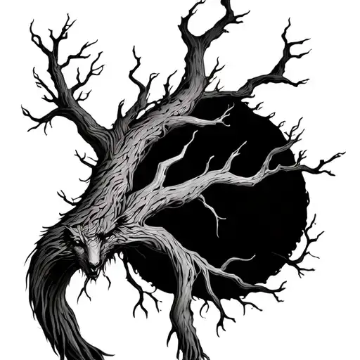 Geri And Freki Yggdrasil Tree