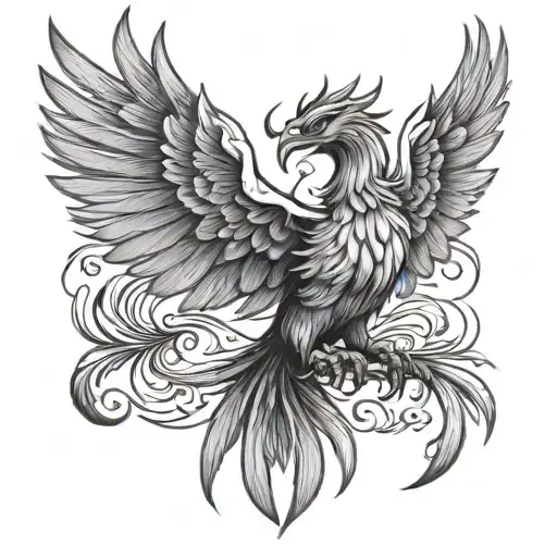 Resilient Phoenix With Damaged Wings Made