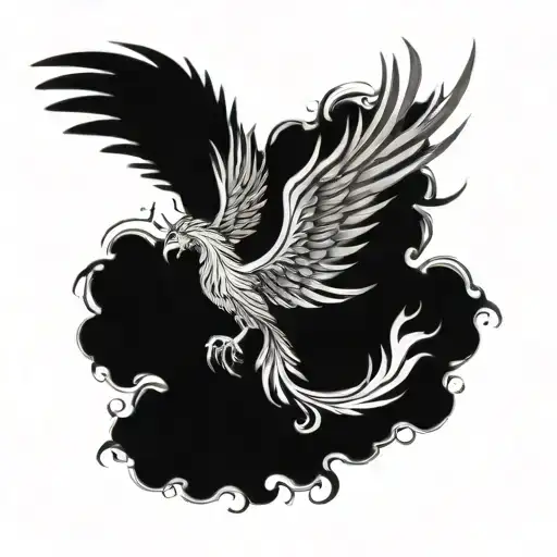 Phoenix With A Forest And Flames Left Arm Sleeve