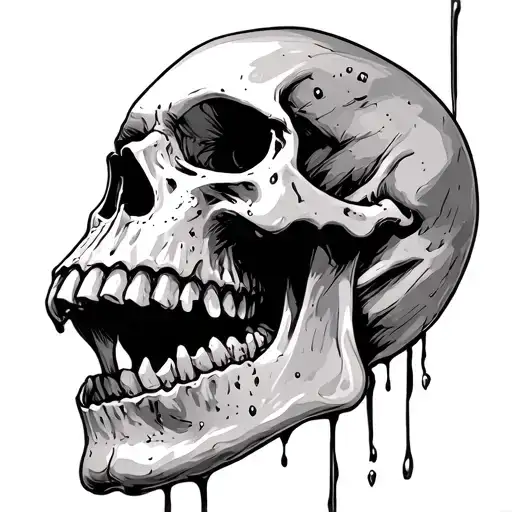 Real Skull Soft Shading Open Mouth Horror Skull