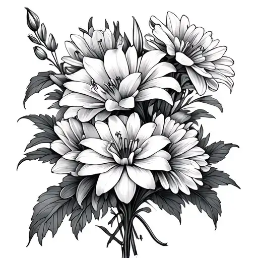 Chrysanthemum And Lily Flower Bouquet