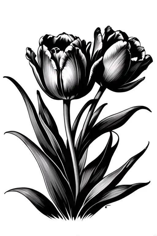 Snooker Tulips Black And Grey