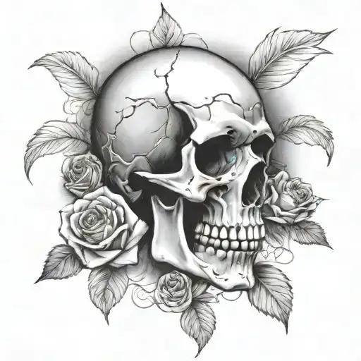 Skull And Roses Halfsleeve Clouds