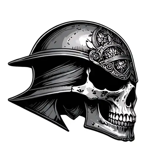 Half Temples Helmet Half Skull
