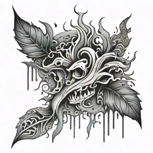 Black Out Smoke And Drip Design