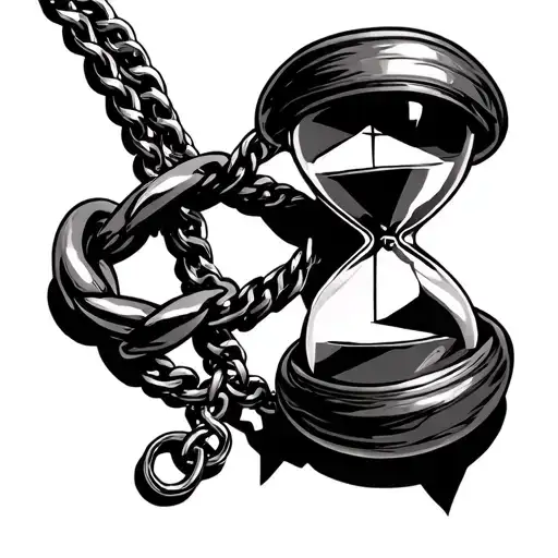 Fine-chained Necklace With A Broken Hourglass Dangling From It