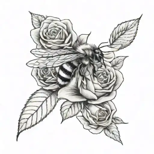 Bee And Roses