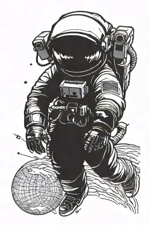 An Astronaut Floating In Space On Mmu With Earth In The Background