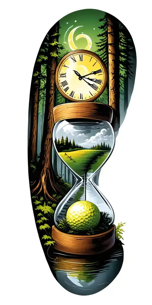 Forest And Family And Hour Glass And Infinity And Golf Green