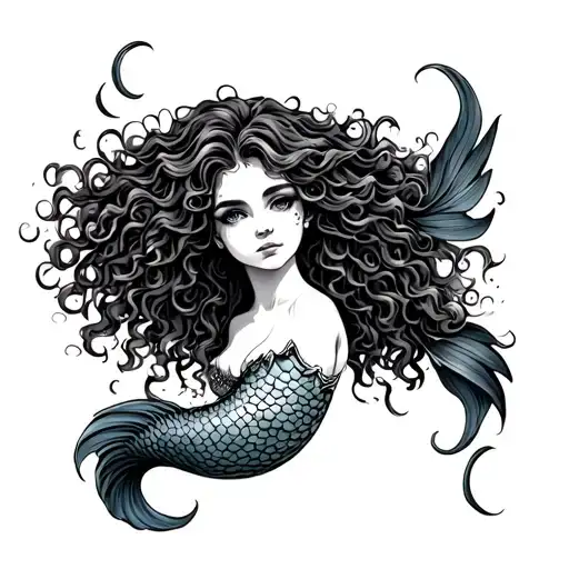 Iara Mermaid With Curly Hair