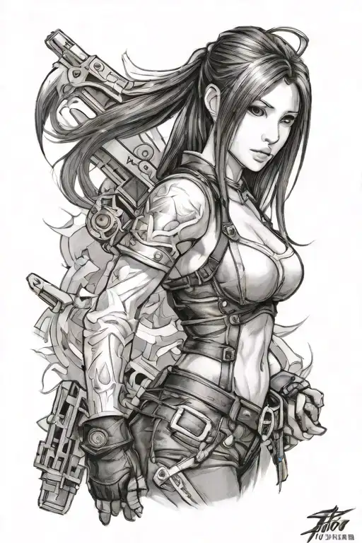 Tifa From Final Fantasy Realism Portrait