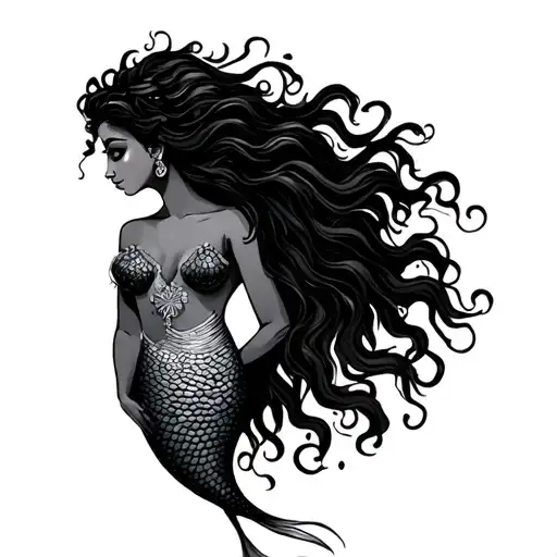 Iara Mermaid With Curly Body Hair India