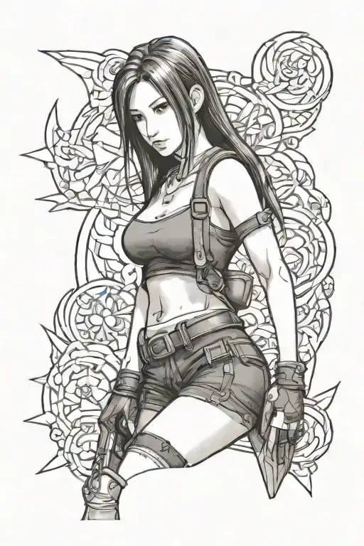 Tifa From Final Fantasy Realism Portrait