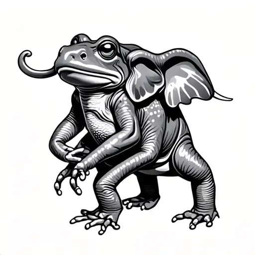 Frog And Elephant Walking