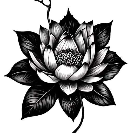 Vines Lotus Flower Intertwined