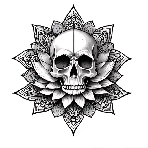 Skull Yantra Mandala Lotus