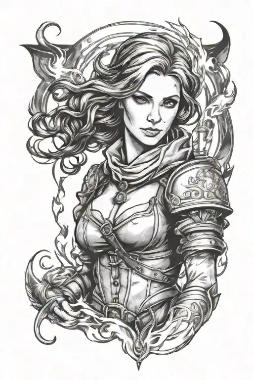 Triss Merigold With Fire Coming