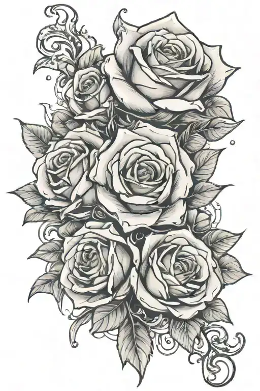 3 Banners Around Bicep With Roses Inbetweenbanners