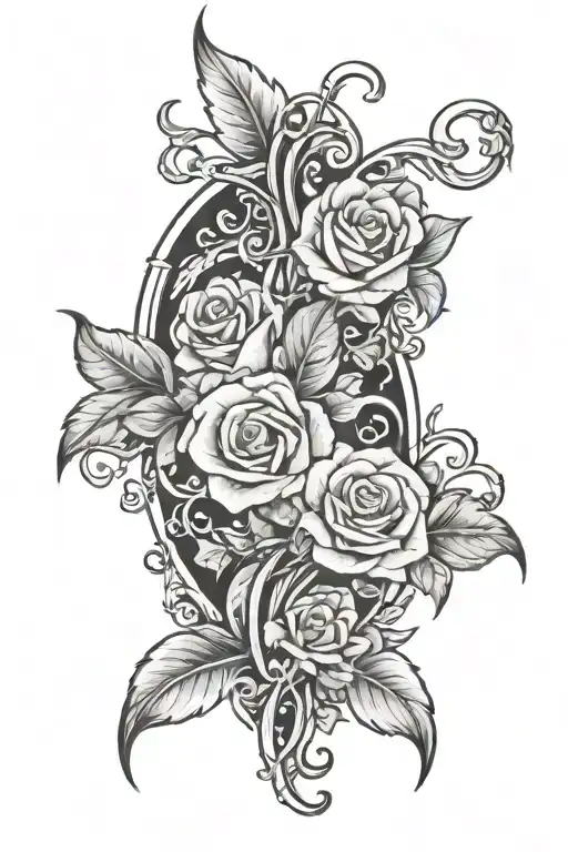 Broken Sword With Flowers And Vines