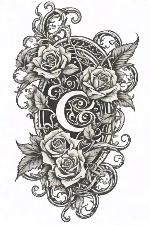 Broken Sword With Vines And Flowers