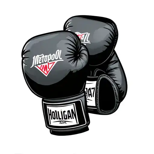 Lettering Metropol47 Hooligan H Boxing Gloves