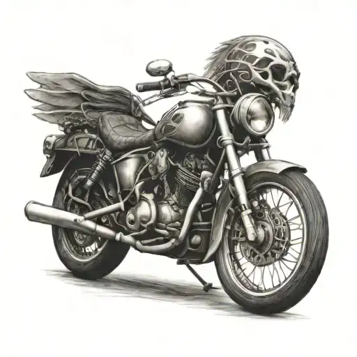 Indian Skeleton On Motorcycle