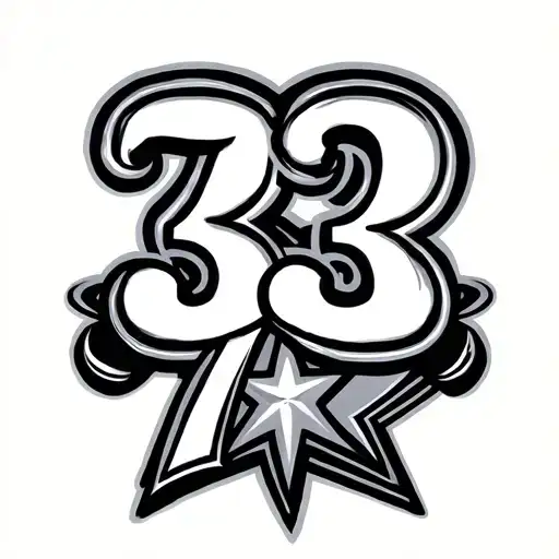 The Numbers 732 Stacked Vertically With A Star At The Bottom