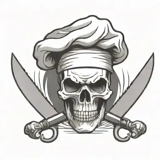 Chef Skull With Knives Crossed