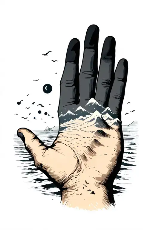 Sands In The Hand With Dark Skies