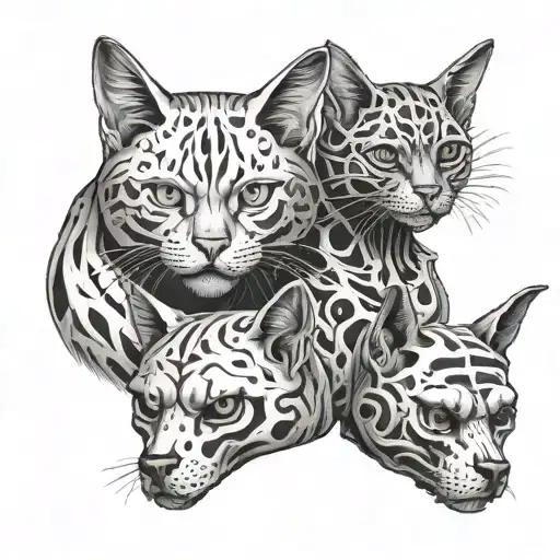 2 Cat And 1 Dog Skeleton Heads Cerebus