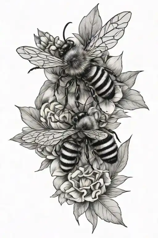 Bees And Flowers Leaves Bee