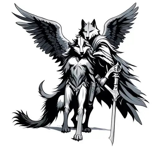 Wolf And Angel Knight