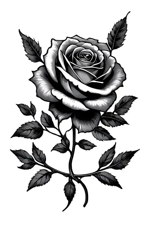 Roman Numeral Laurel Wreath Rose