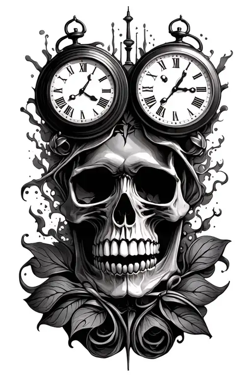 Skull And Clocks