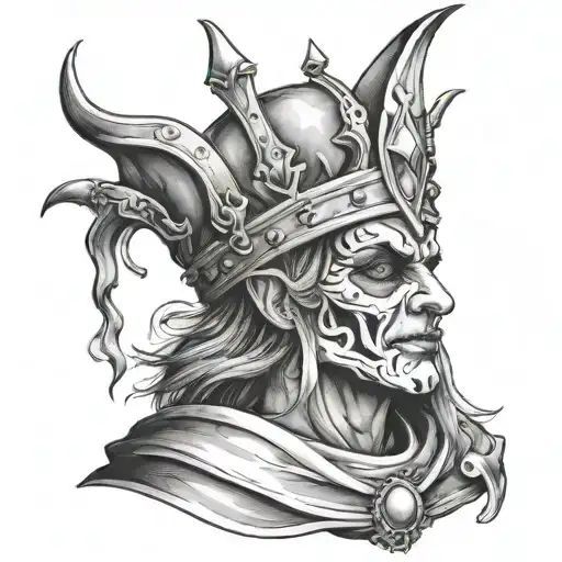 Jester Wearing King's Crown