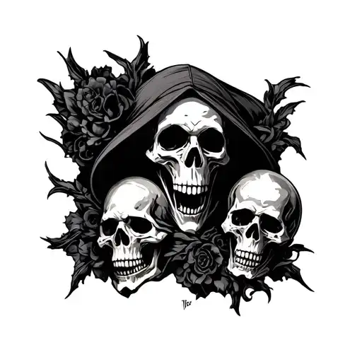 Reaper And Skulls Surrounded