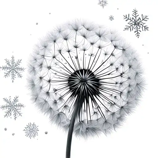 Dandelion Turning Into Snowflakes
