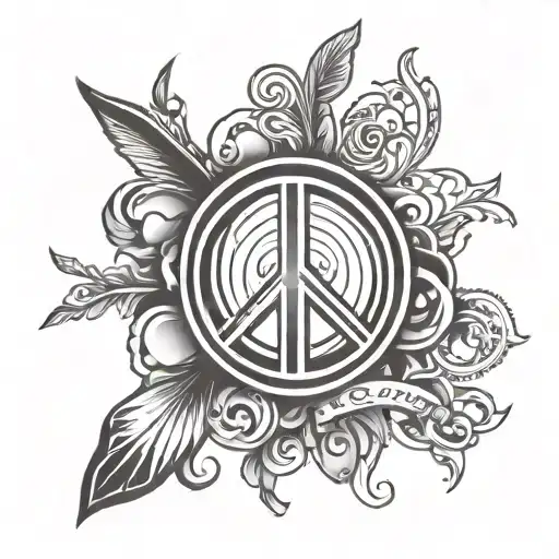 Black And White With Peace Sign Saying Ps Crew Logo
