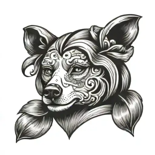 Pinup Girl Bear Head