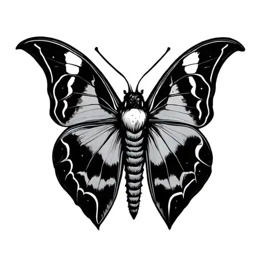 Moth Tattoo Design Mit Mond