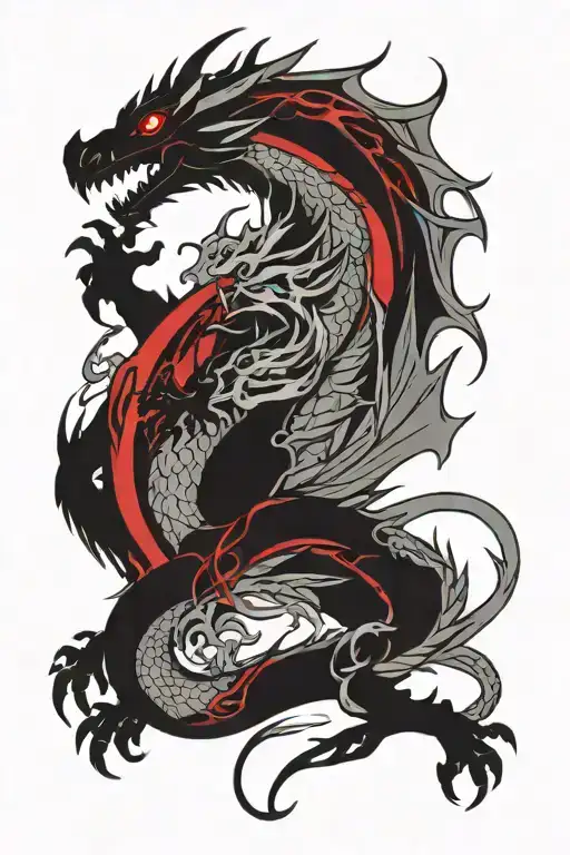 Sigil Dragon With Red Outline