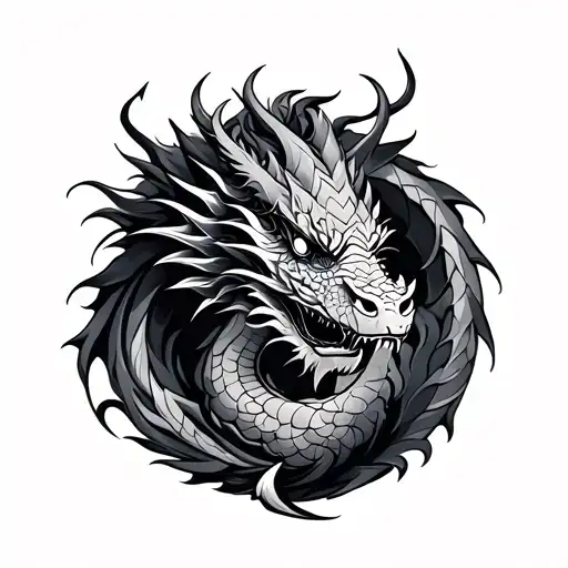 Dragon With Designs Underneath