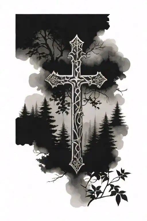 A Cross In A Forest