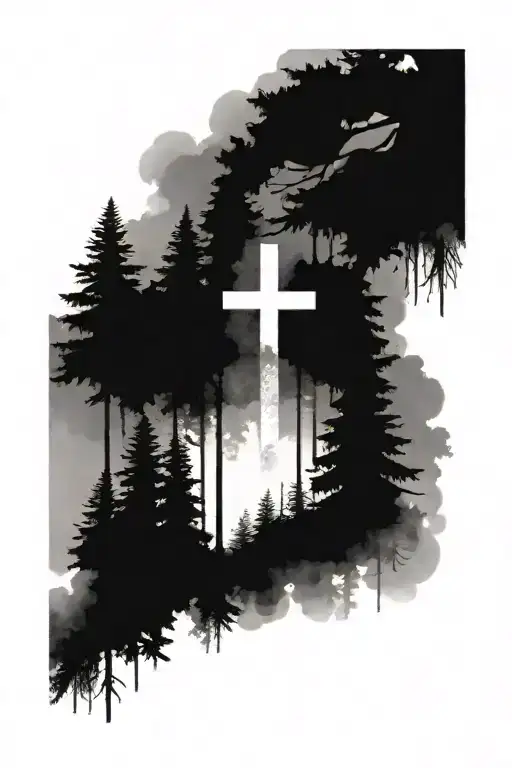 A Cross In A Forest