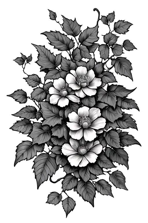 Ivy Vine With Flowers Intertwined